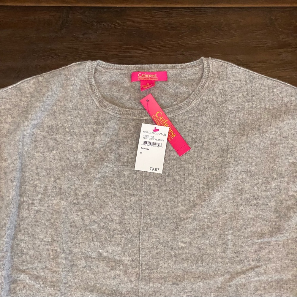 New Catherine Malandrino 100% cashmere long sleeve sweater women’s size M - Picture 3 of 7